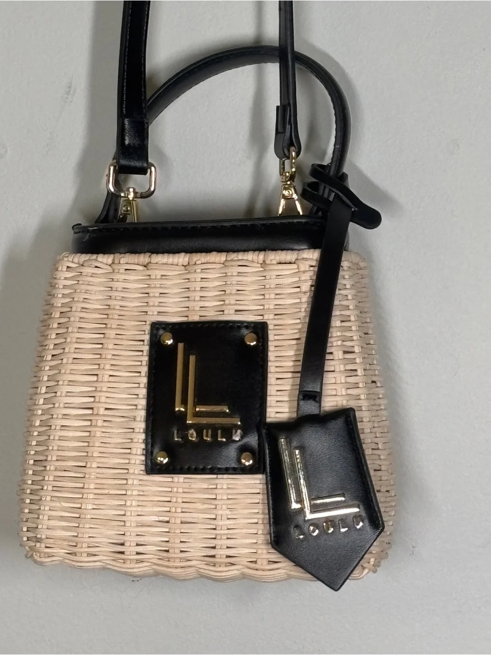 Woven Wicker Top Handle Crossbody